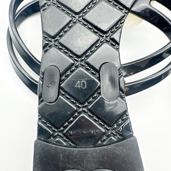 Chanel Camellia Flower Rubber PVC Thong Flip Flop Sandal Black 40 Flat Summer - Picture 8 of 10
